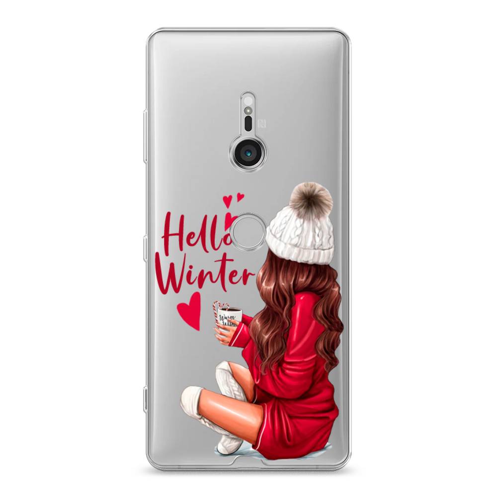 

Чехол на Sony Xperia XZ3 "Hello winter", Красный;белый;коричневый, 53650-5