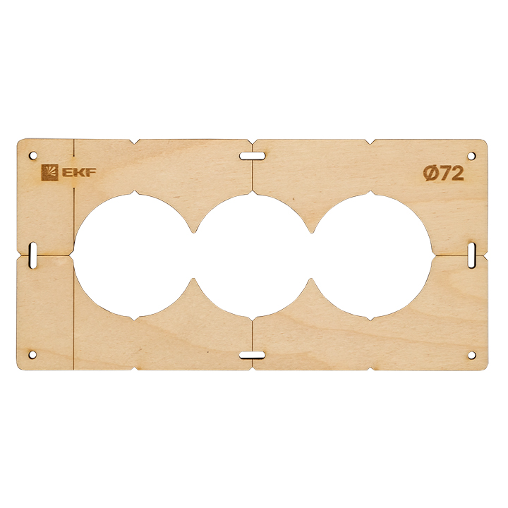 фото Шаблон для подрозетников c 3 отв. диам. 72 мм ekf expert