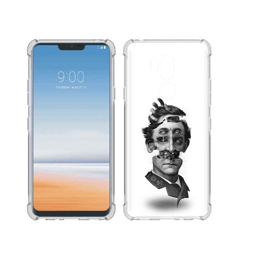 

Чехол MyPads Tocco для LG G7 ThinQ страшное лицо абстракция, Прозрачный, Tocco