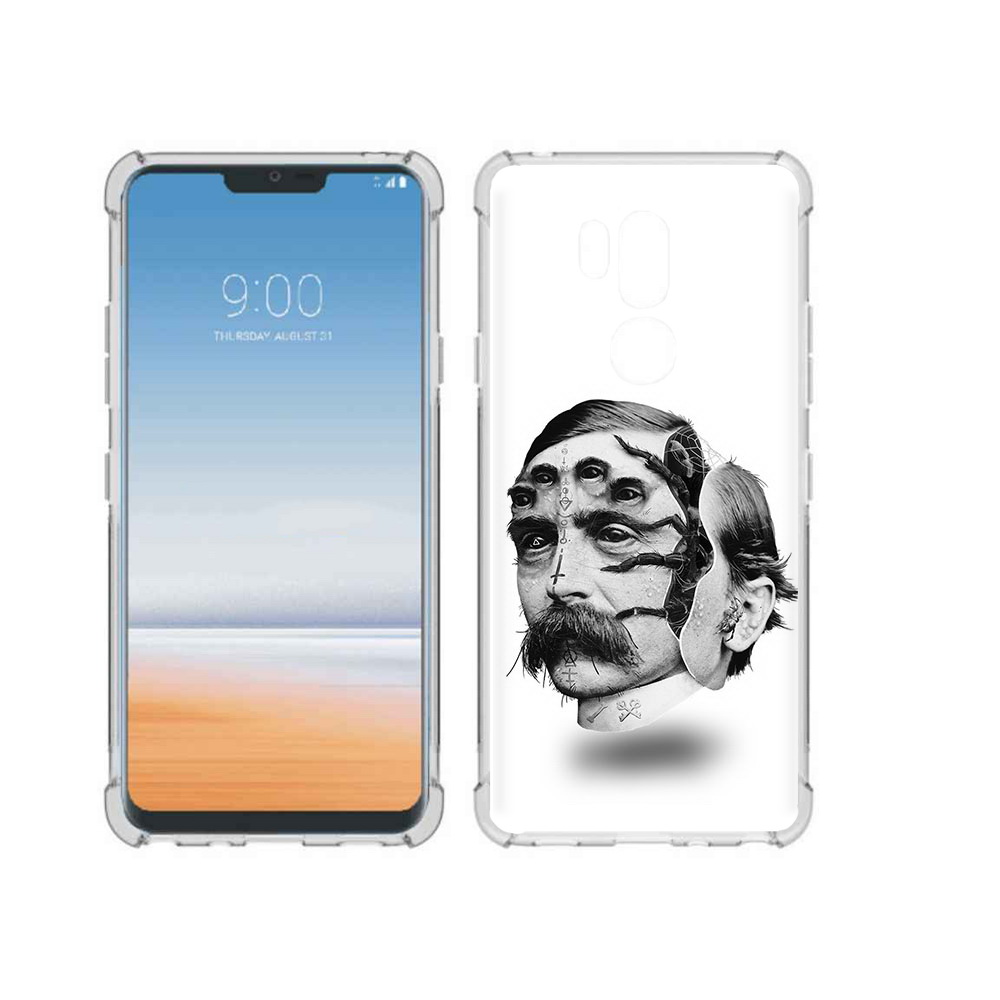 

Чехол MyPads Tocco для LG G7 ThinQ страшное лицо мужчины, Прозрачный, Tocco