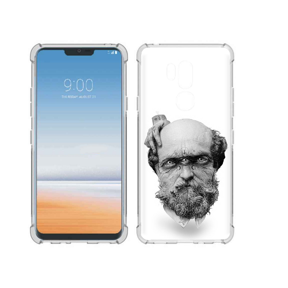 

Чехол MyPads Tocco для LG G7 ThinQ страшный бородатый мужчина абстракция, Прозрачный, Tocco