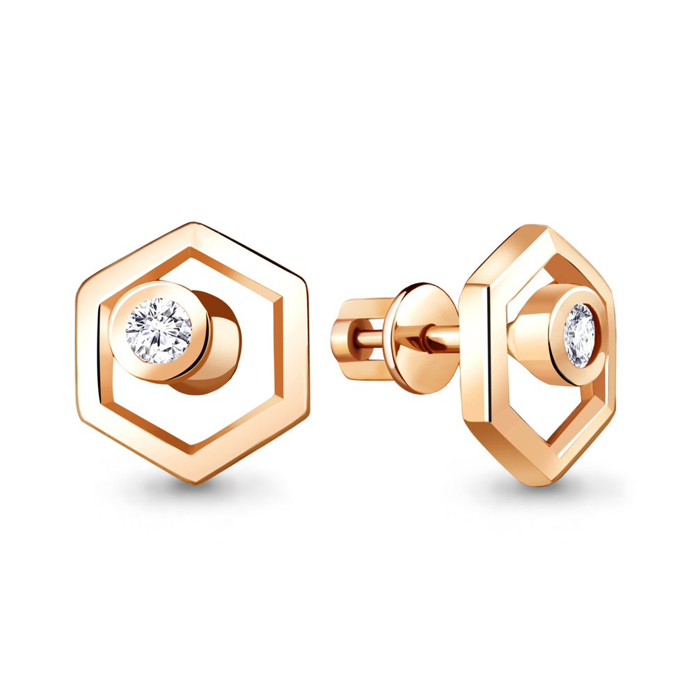 

Серьги-пусеты из серебра с фианитом Aquamarine 48421А_925_з, 48421А_925_з