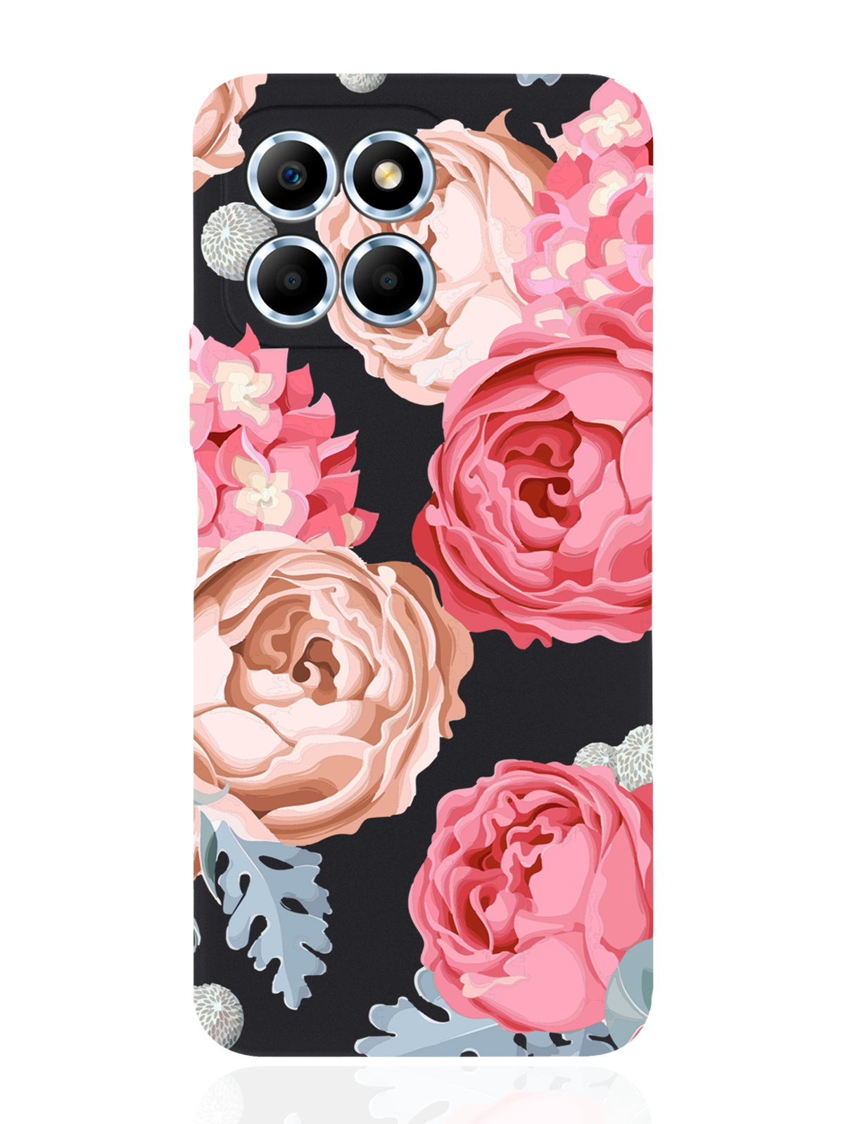 

Чехол MustHaveCase для Honor X6 Пионы черный, Розовый
