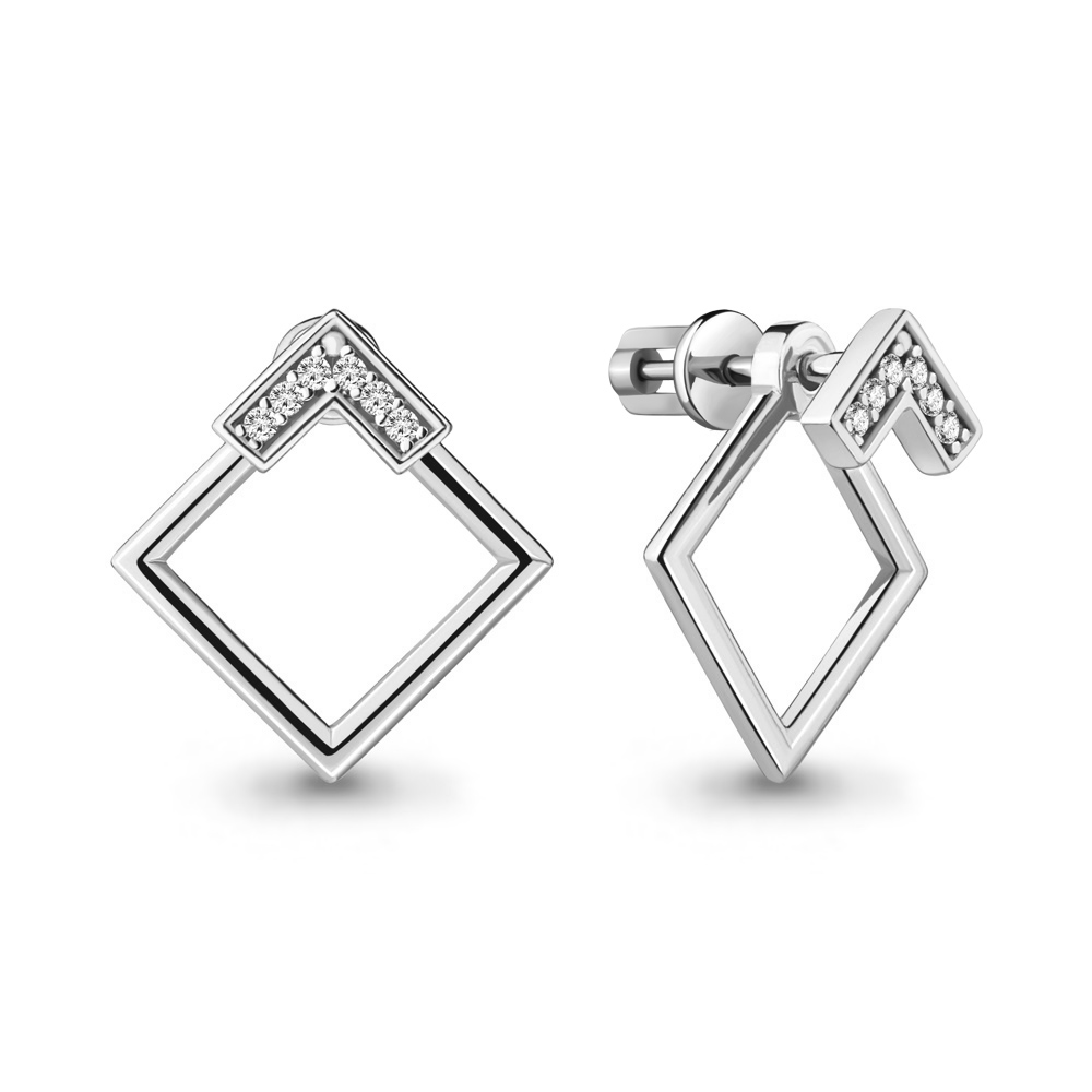 

Серьги джекеты из серебра с фианитом Aquamarine 48423А_925_р, 48423А_925_р
