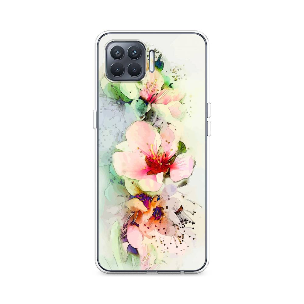 

Чехол для Oppo Reno 4 Lite/A93 "Нежные цветы", Зеленый;розовый, 254550-2