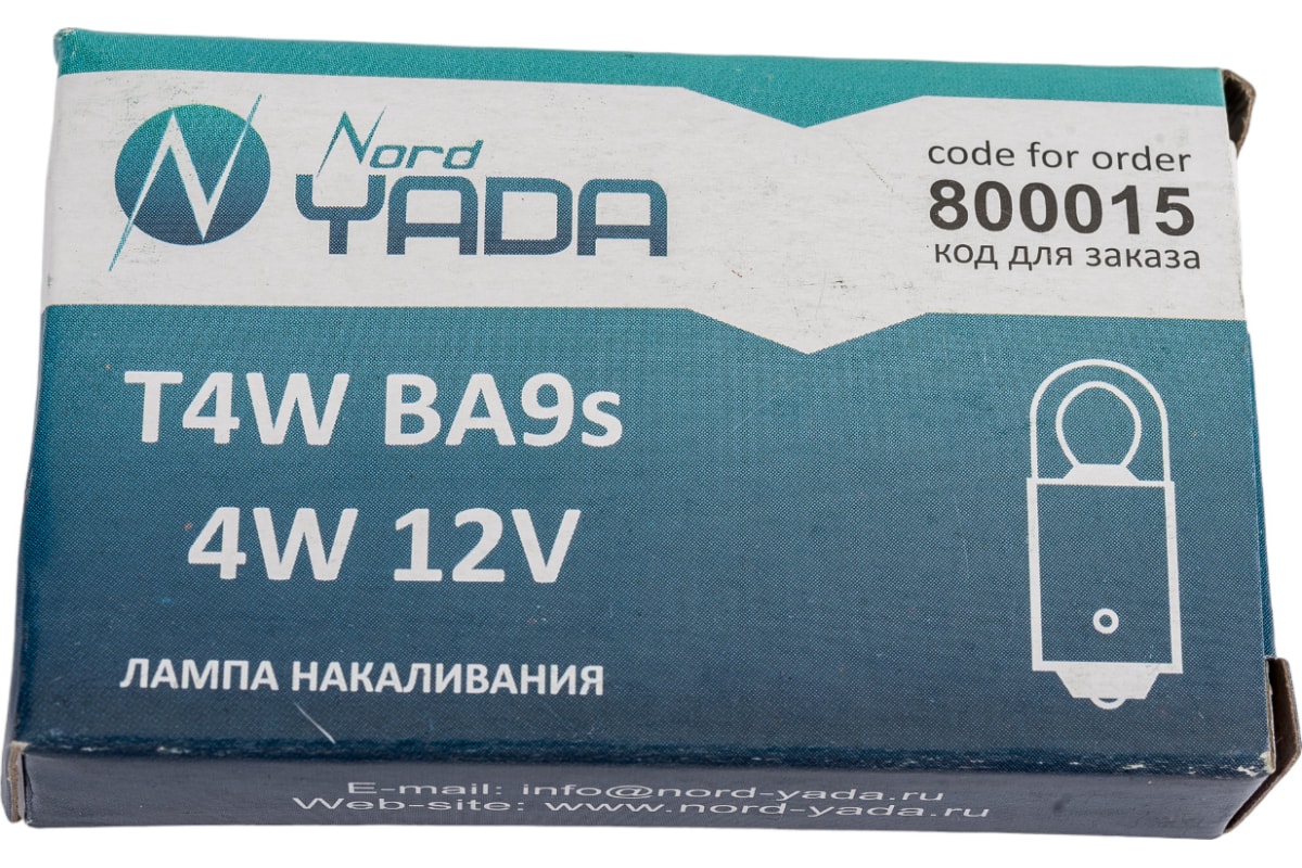 

Лампа Nord-Yada T4W 12V 4W BA9s повт. ук.пов., габариты 800015