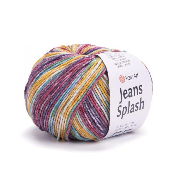 Пряжа Yarn Art Jeans Splash , 55% хлопок 45% акрил, 50 гр/160 м, 943 радуга, 10 мотков
