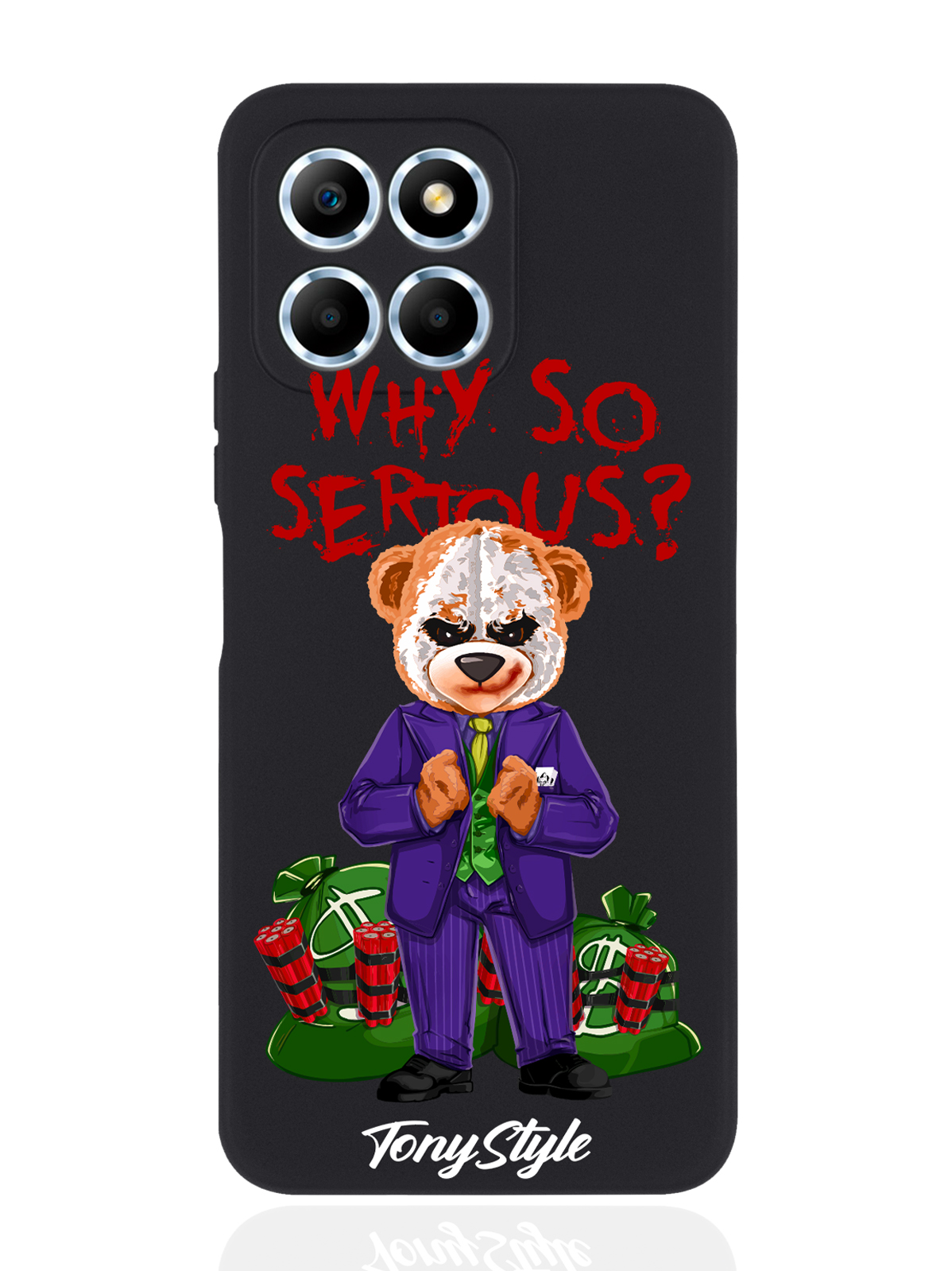 

Чехол Tony Style для Honor X6 Tony Style Why so serious черный, Разноцветный