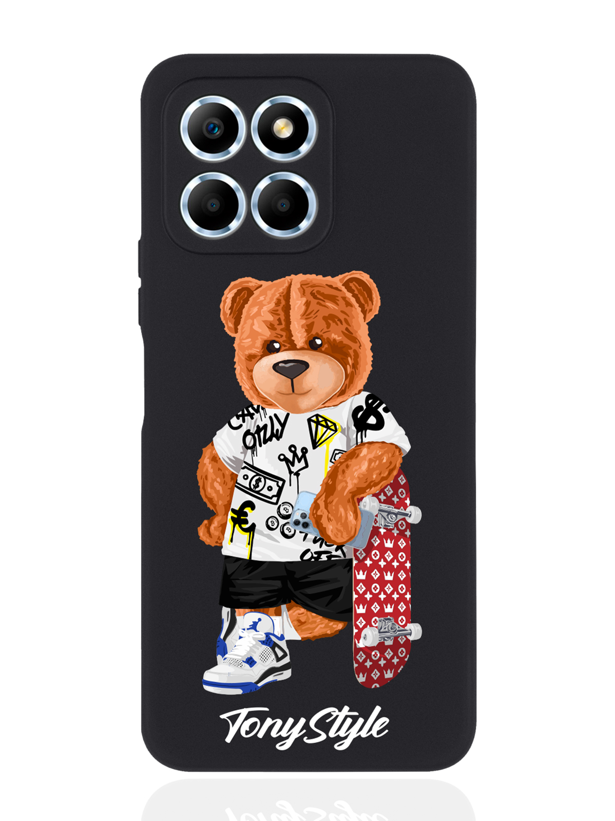

Чехол Tony Style для Honor X6 Tony Style со скейтом черный, Коричневый;черный;красный