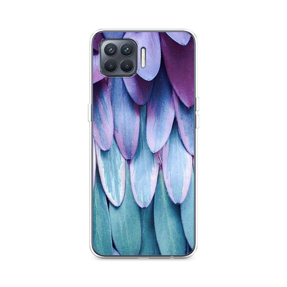 

Чехол для Oppo Reno 4 Lite/A93 "Синее перо", Фиолетовый;голубой, 254550-3