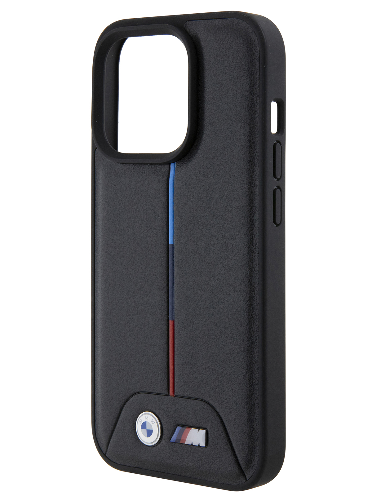 Чехол BMW для iPhone 15 Pro из экокожи и принтом Quilted Tricolor 600014622644 черный