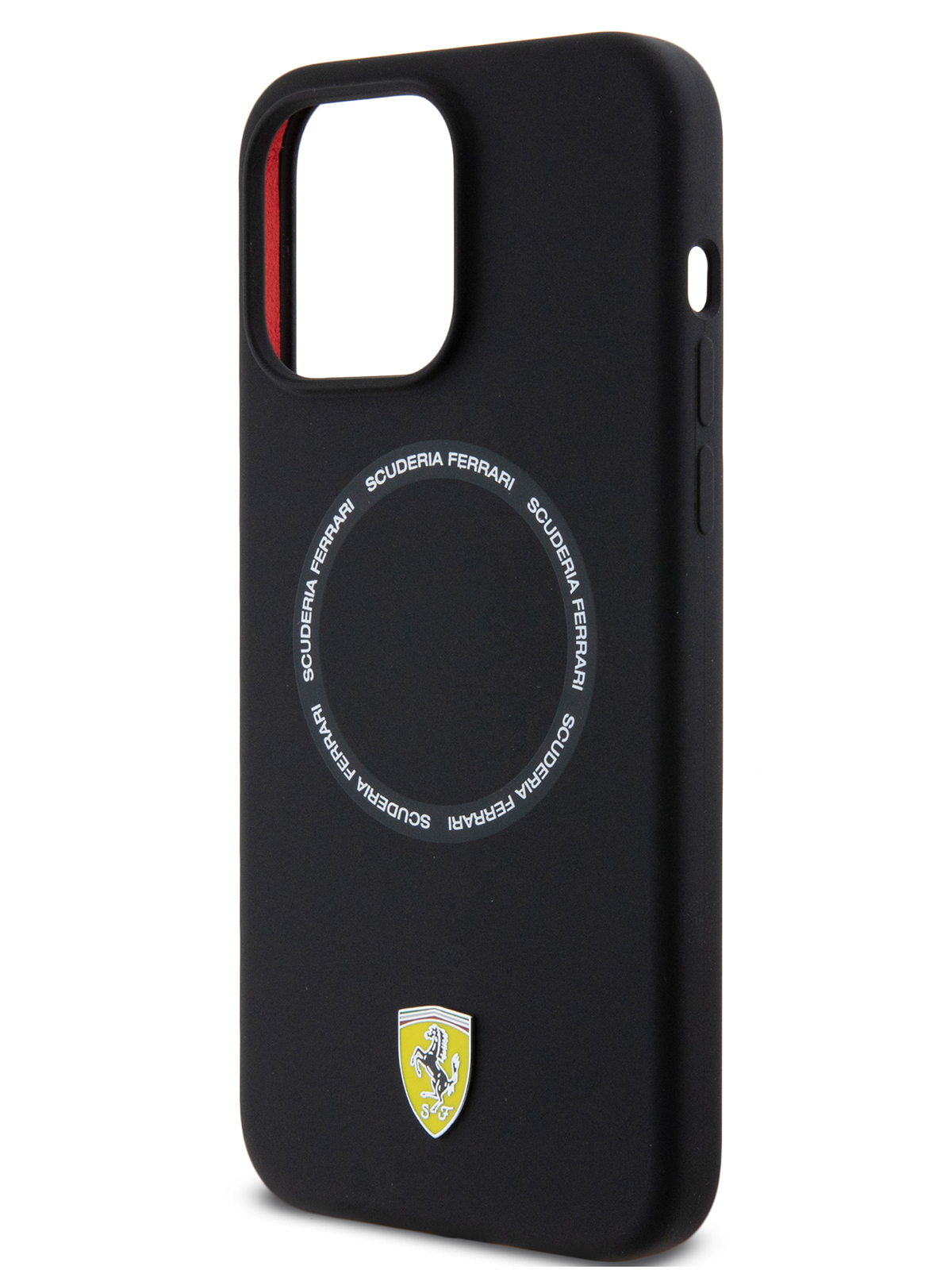 Чехол Ferrari для iPhone 15 Pro Max с покрытием Soft-touch и функцией MagSafe, черный
