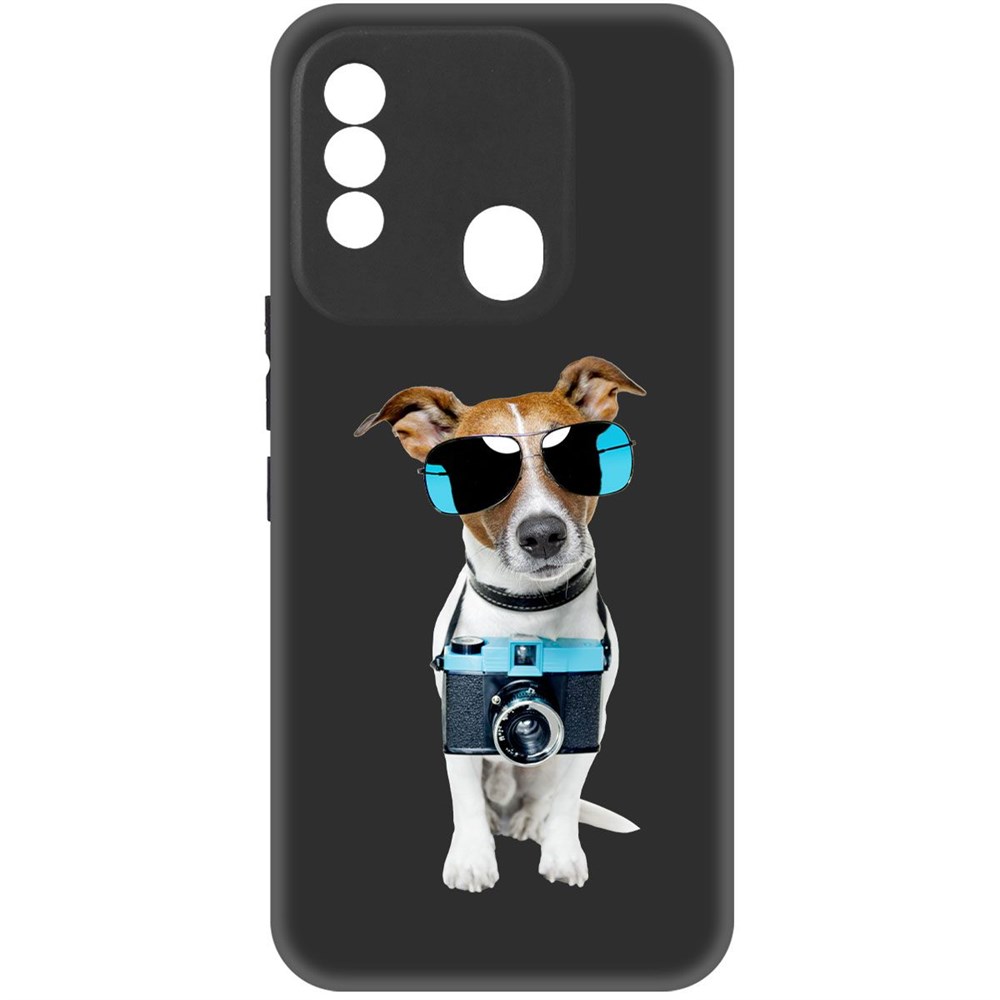 

Чехол-накладка Krutoff Soft Case Пес-турист для TECNO Spark 8 черный