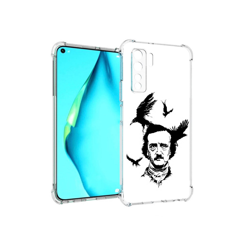 

Чехол MyPads Tocco для Huawei Nova 7 SE Эдгар Аллан черно белый, Прозрачный, Tocco