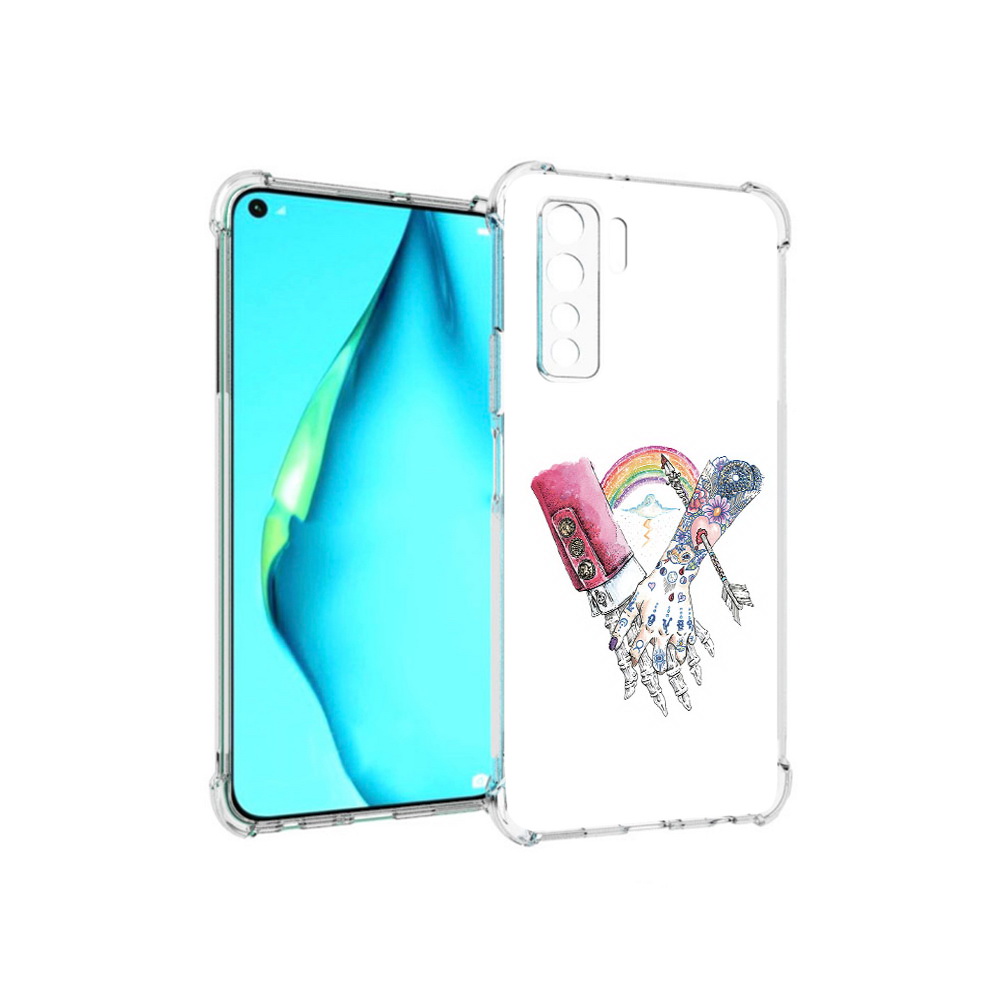 

Чехол MyPads Tocco для Huawei Nova 7 SE абстракция руки в татуировках, Прозрачный, Tocco