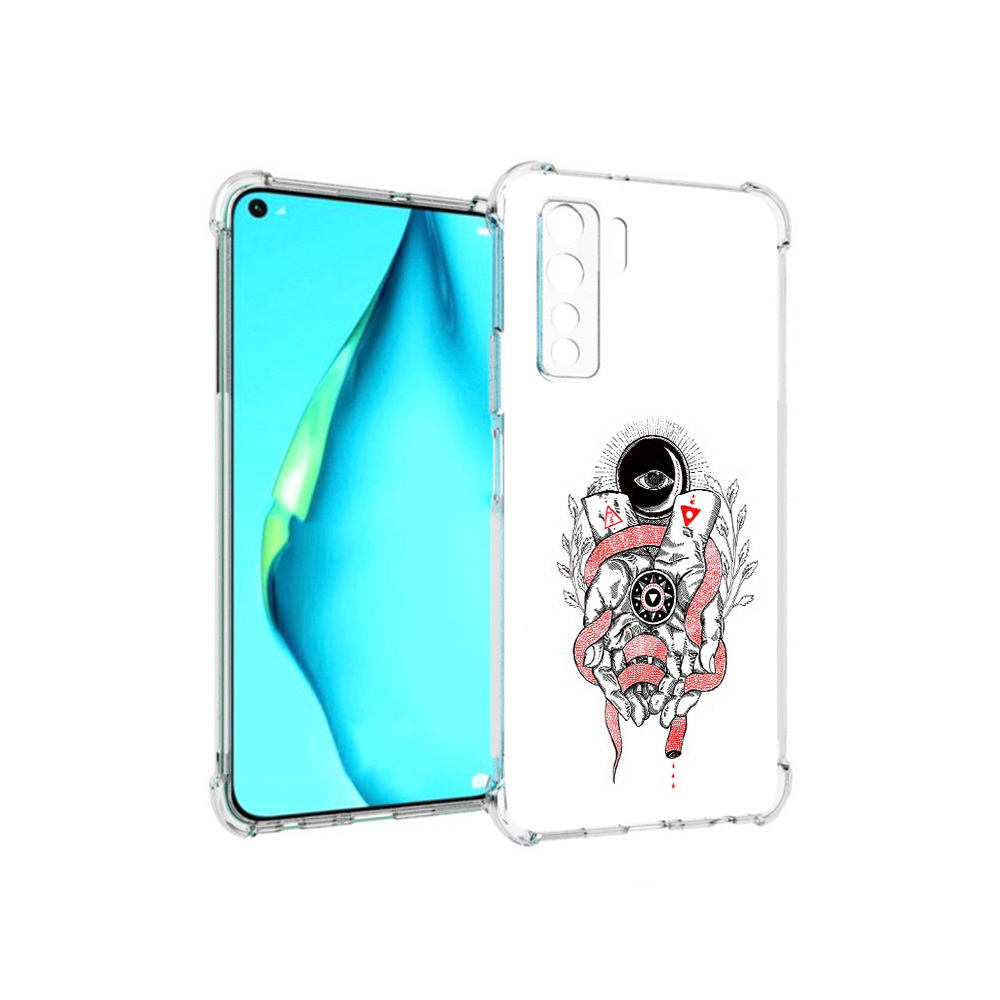 

Чехол MyPads Tocco для Huawei Nova 7 SE абстрация связанные руки, Прозрачный, Tocco