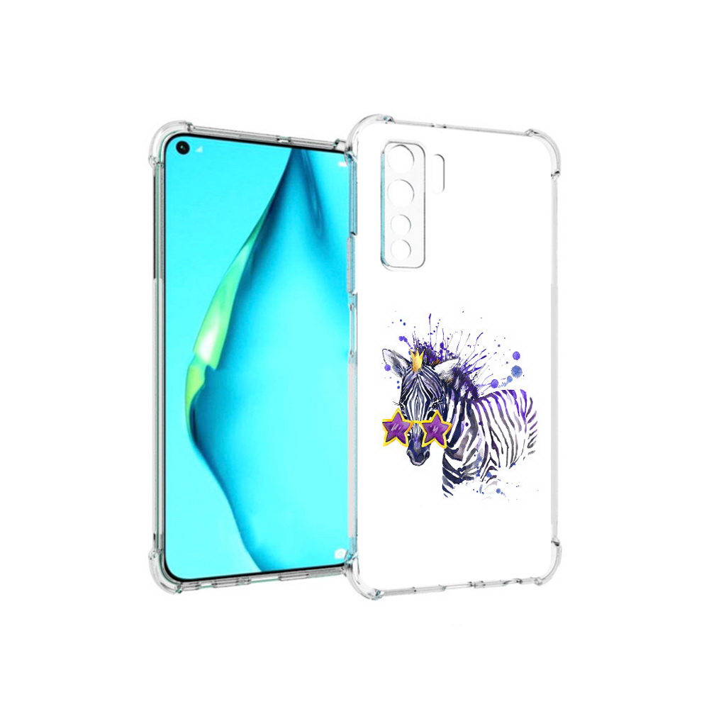

Чехол MyPads Tocco для Huawei Nova 7 SE акварельная зебра, Прозрачный, Tocco