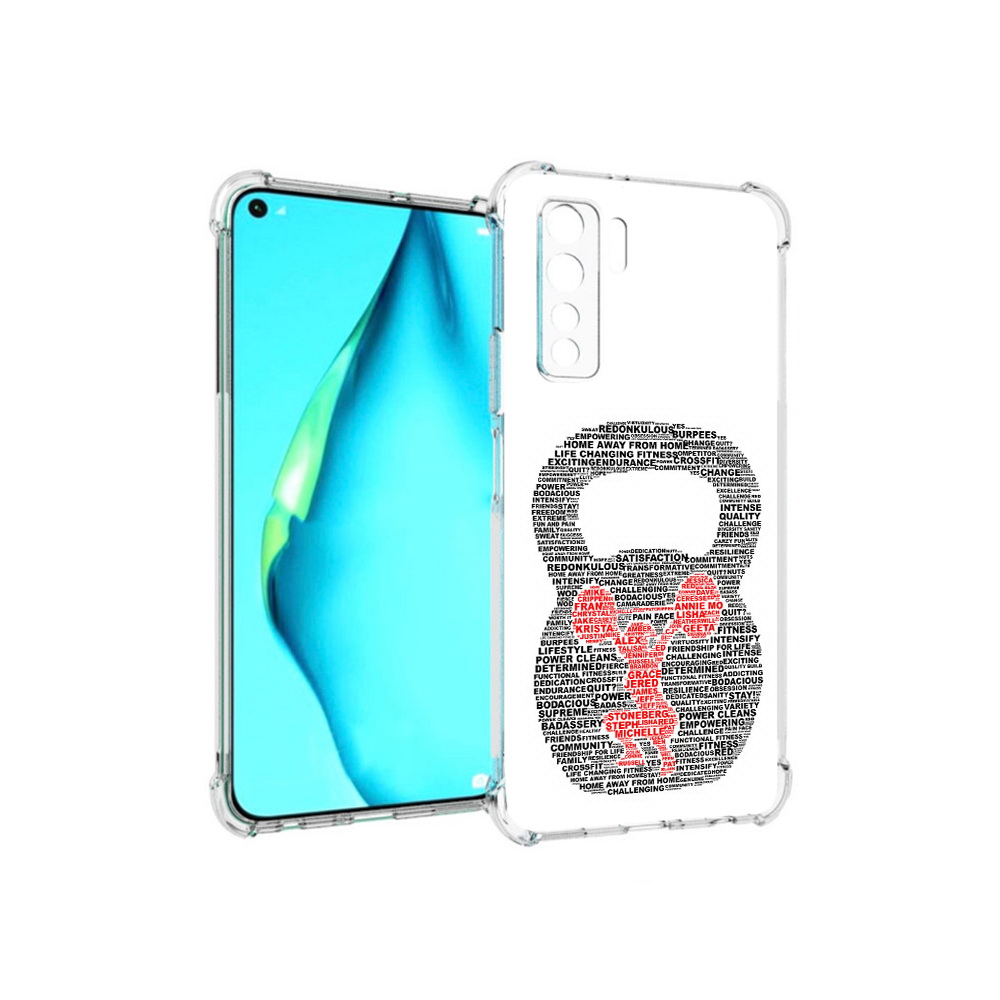 

Чехол MyPads Tocco для Huawei Nova 7 SE бодибилдинг гиря из слов, Прозрачный, Tocco