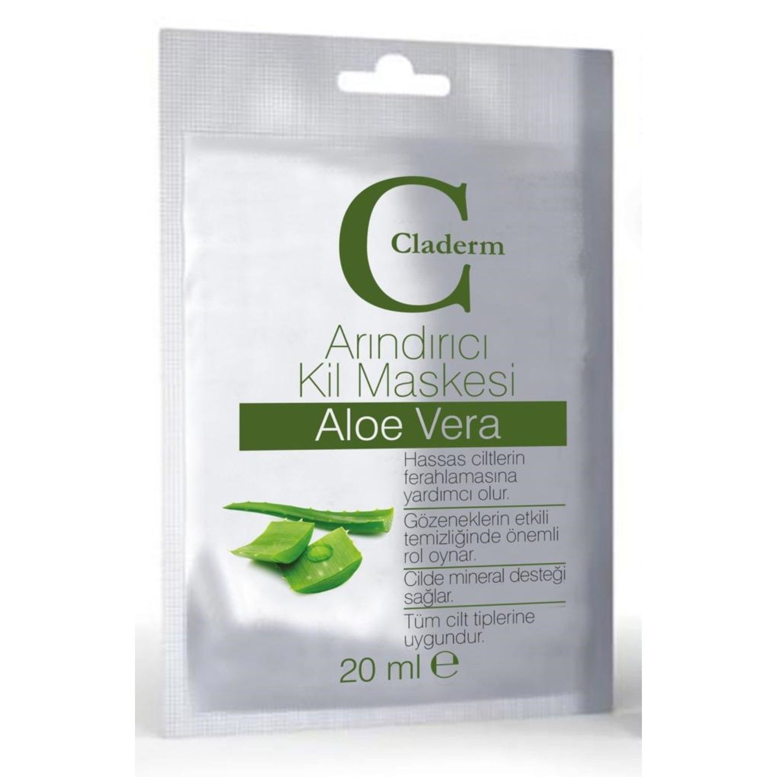

Маска для лица Claderm Aloe Vera Алоэ вера глиняная противовоспалительная 20 мл