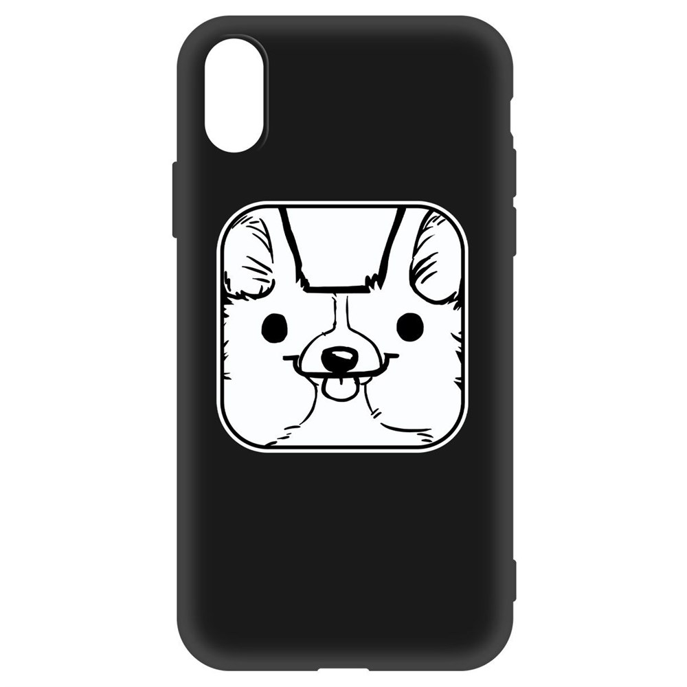 фото Чехол-накладка krutoff soft case собачка в кубе для iphone x/xs черный