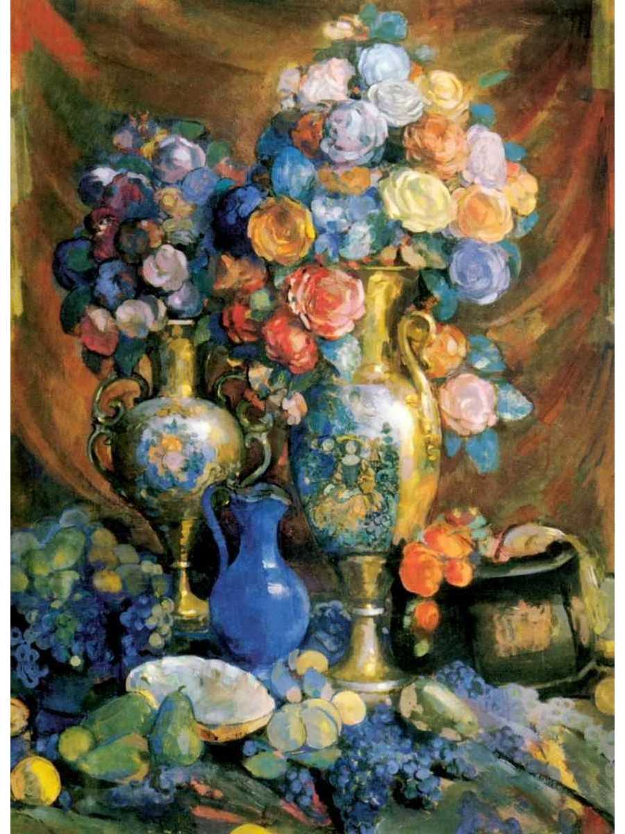 фото Постер drabs a3 сапунов н.н. натюрморт. вазы, цветы и фрукты