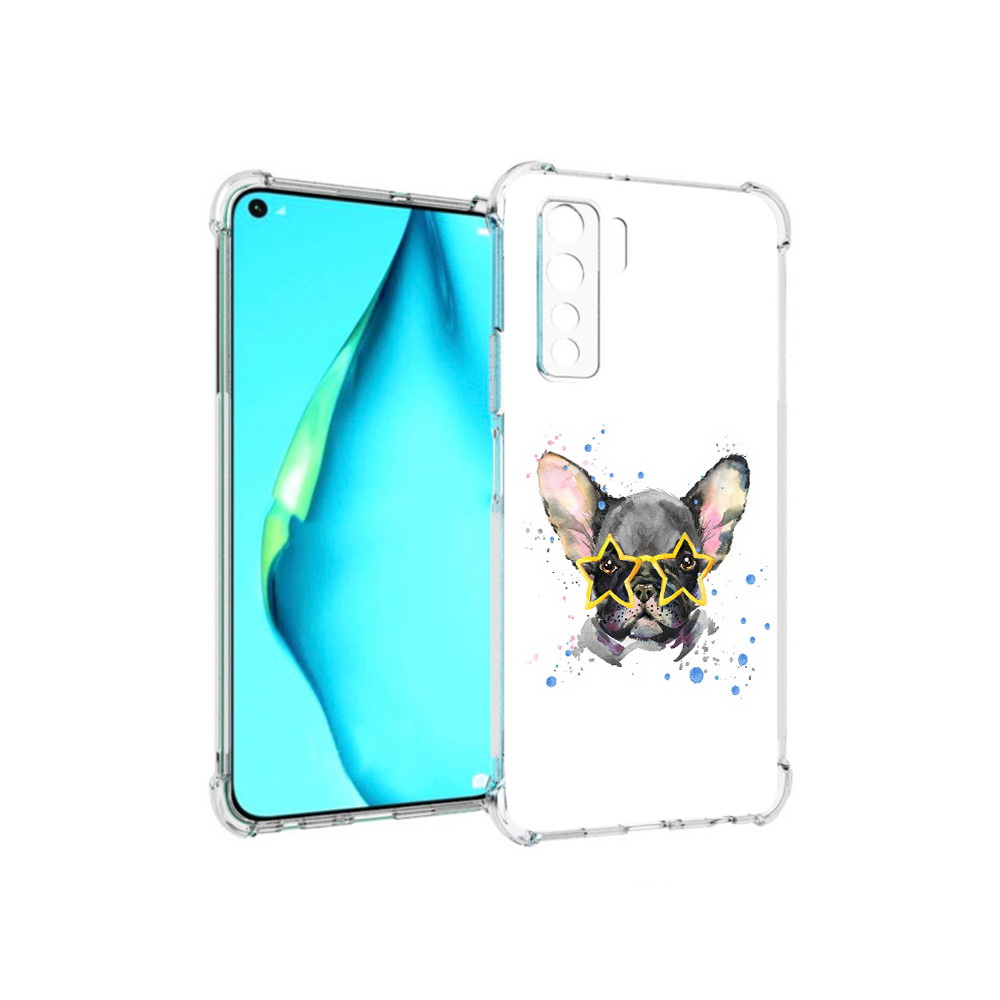 

Чехол MyPads Tocco для Huawei Nova 7 SE буля в очках, Прозрачный, Tocco