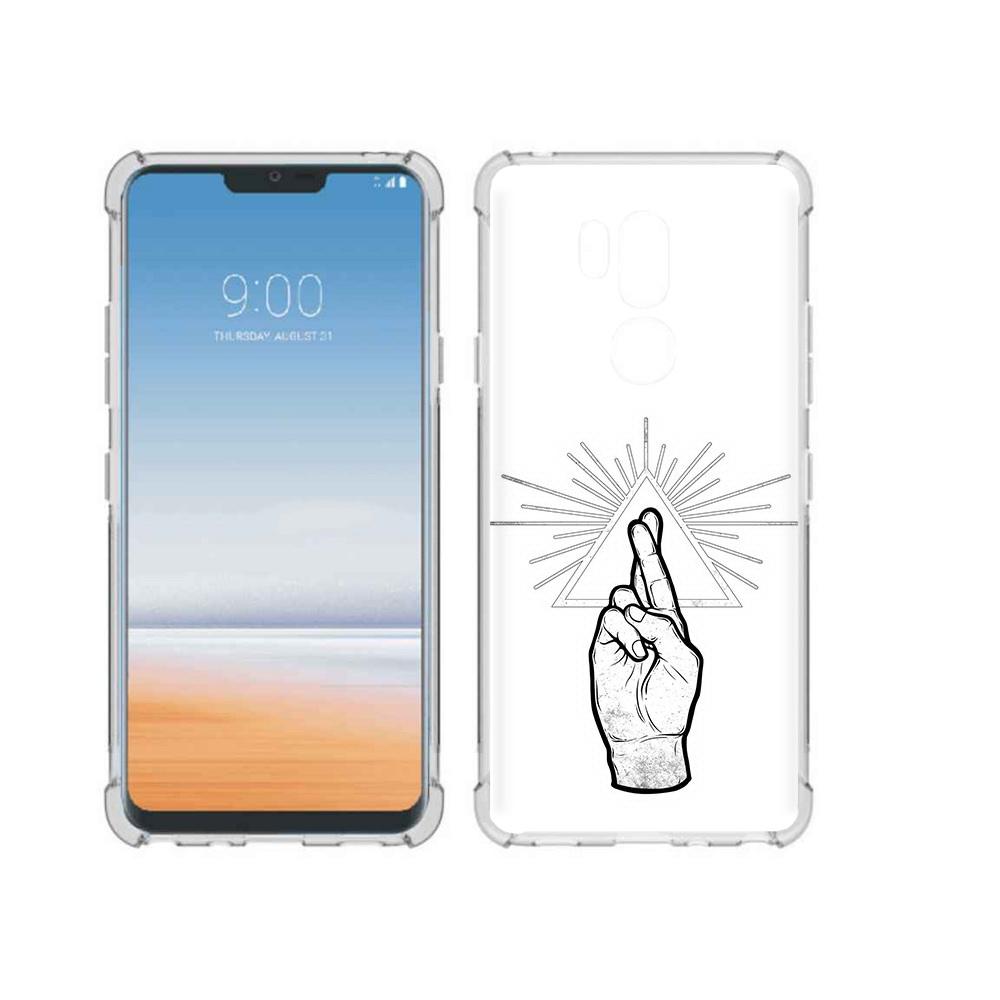 

Чехол MyPads Tocco для LG G7 ThinQ черно белая рука, Прозрачный, Tocco