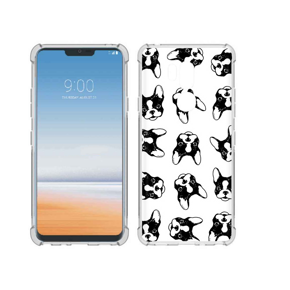 

Чехол MyPads Tocco для LG G7 ThinQ черно белые собачки, Прозрачный, Tocco