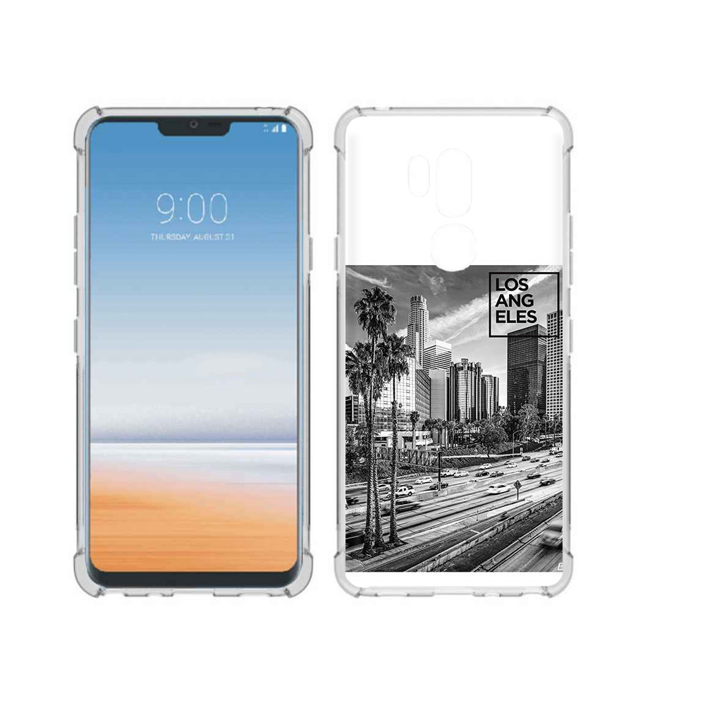 

Чехол MyPads Tocco для LG G7 ThinQ черно белый лос анджелес, Прозрачный, Tocco