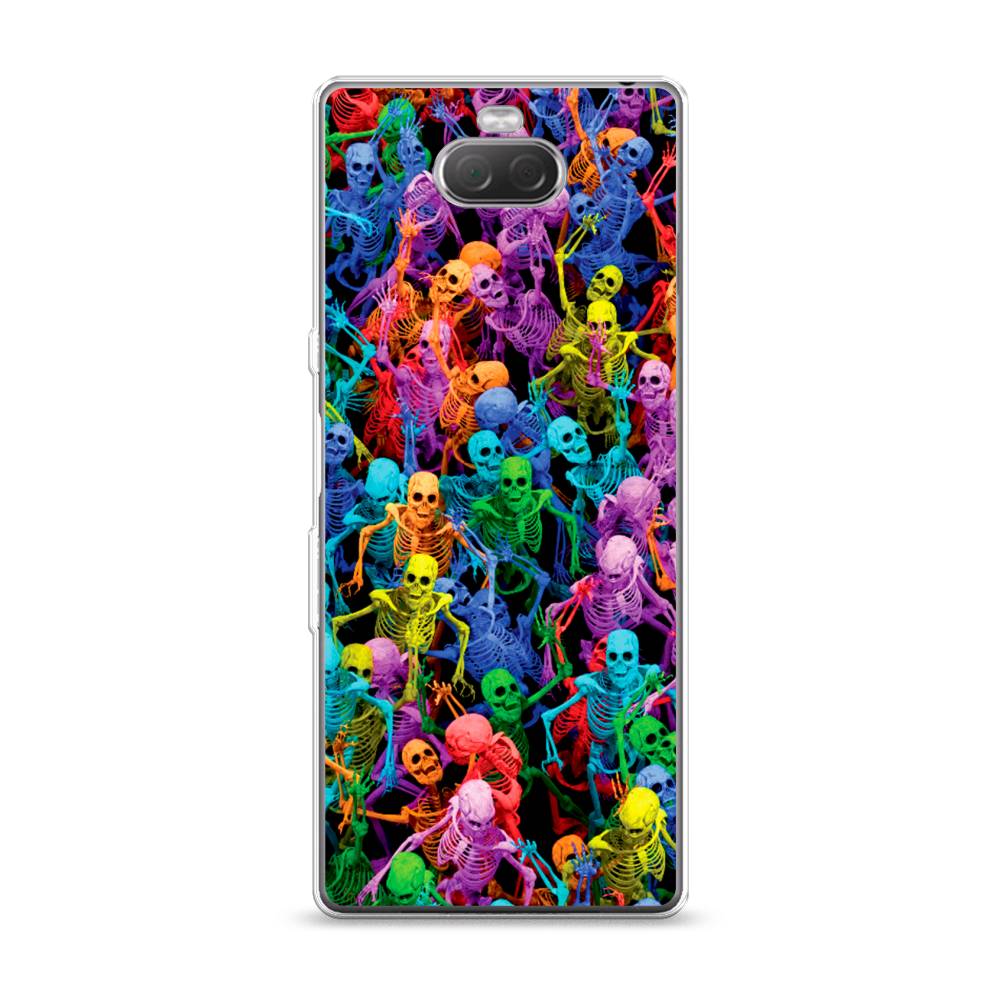 

Чехол на Sony Xperia XA3"Вечеринка скелетов", Фиолетовый;желтый;оранжевый, 53750-6