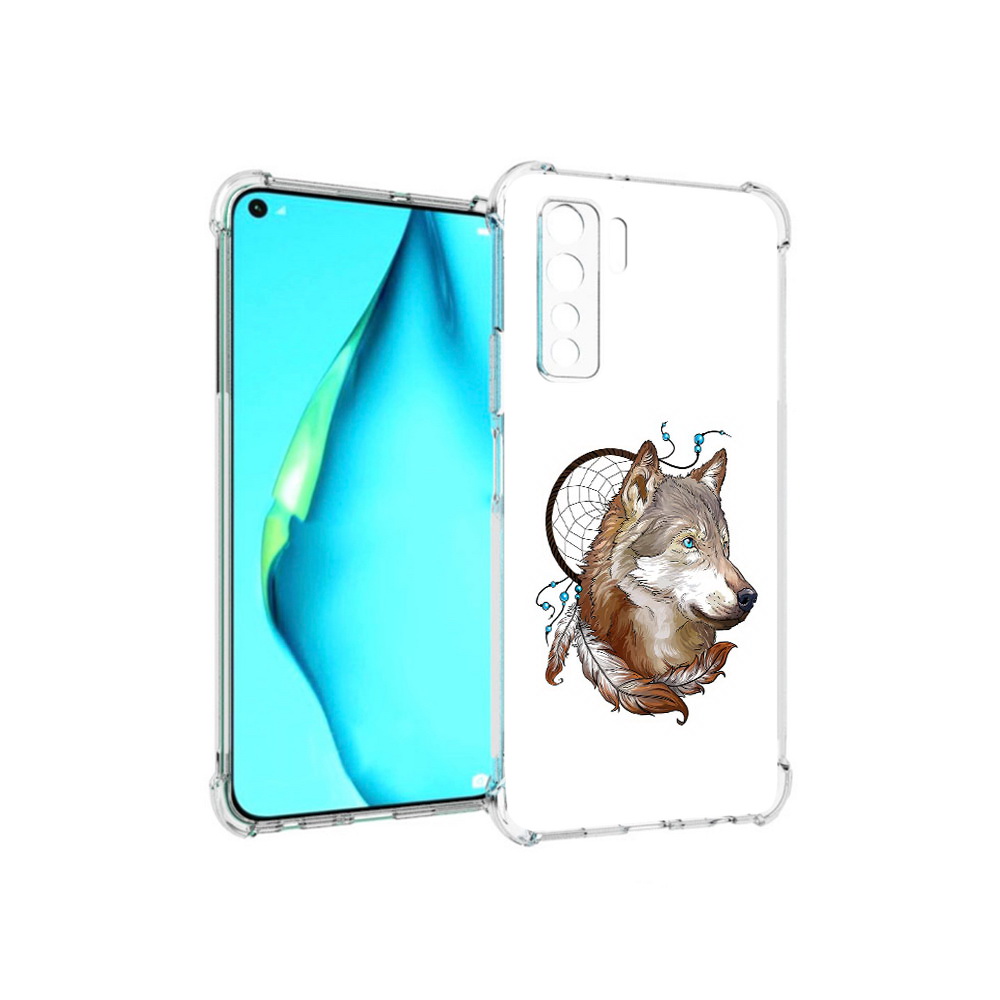 

Чехол MyPads Tocco для Huawei Nova 7 SE волк и ловец снов, Прозрачный, Tocco