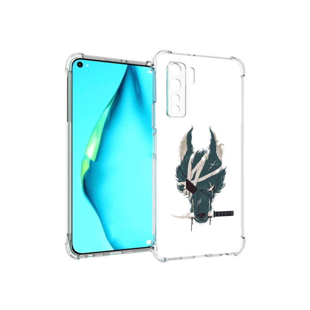 

Чехол MyPads Tocco для Huawei Nova 7 SE волк-разбойник, Прозрачный, Tocco