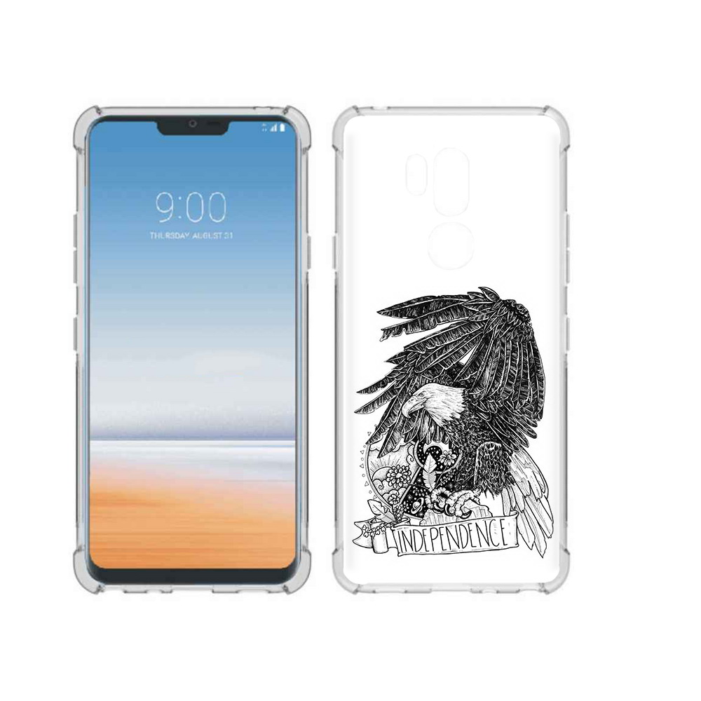

Чехол MyPads Tocco для LG G7 ThinQ черно белый сокол, Прозрачный, Tocco