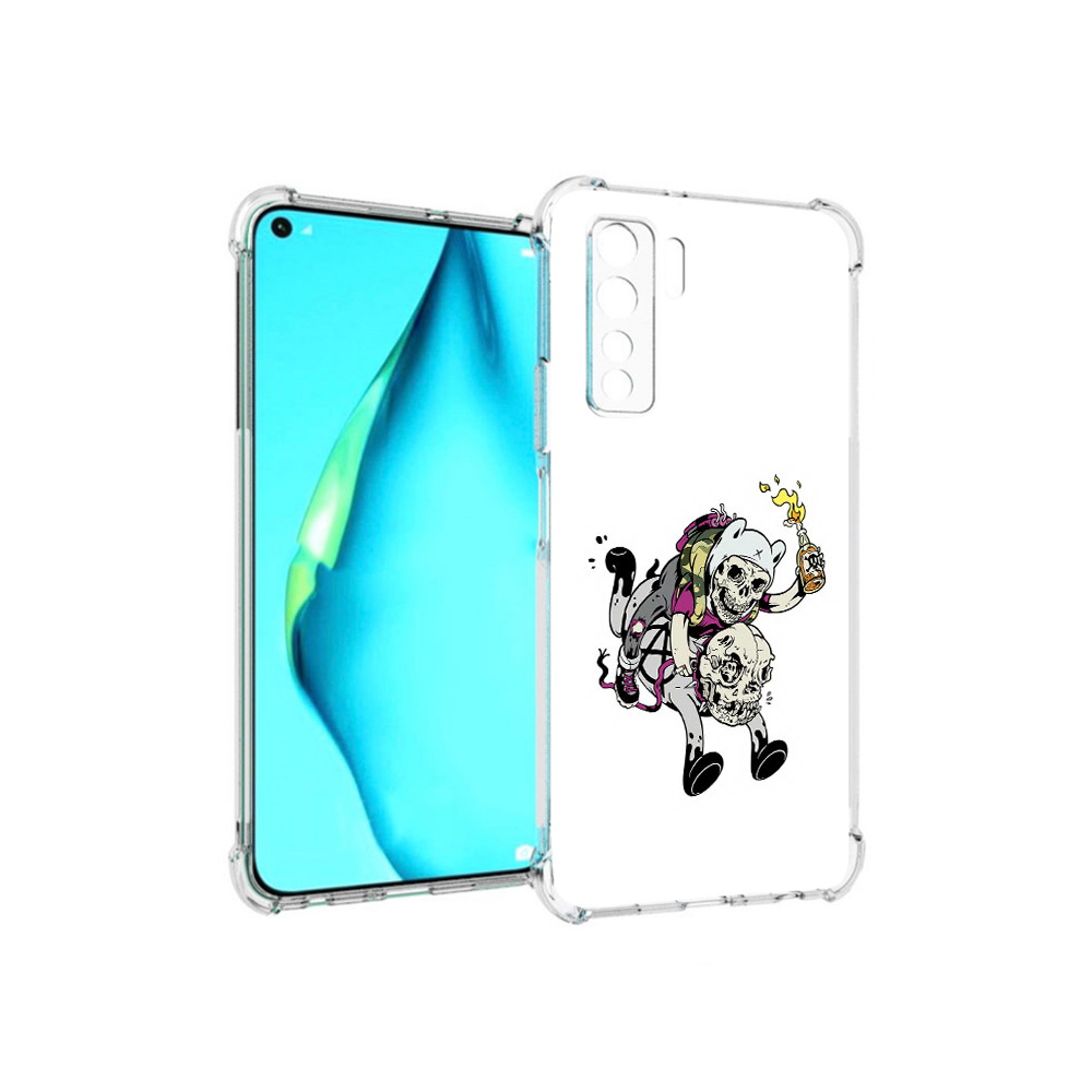 

Чехол MyPads Tocco для Huawei Nova 7 SE время приключений скелеты, Прозрачный, Tocco