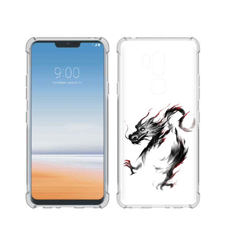

Чехол MyPads Tocco для LG G7 ThinQ черный дракон, Прозрачный, Tocco