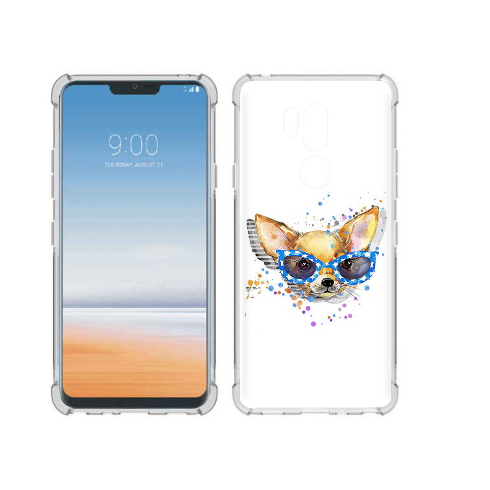 

Чехол MyPads Tocco для LG G7 ThinQ чихуа-хуа в очках, Прозрачный, Tocco