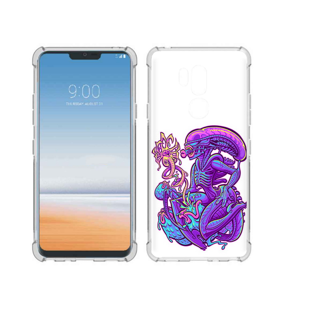 

Чехол MyPads Tocco для LG G7 ThinQ чужой фиолетовый цвет, Прозрачный, Tocco