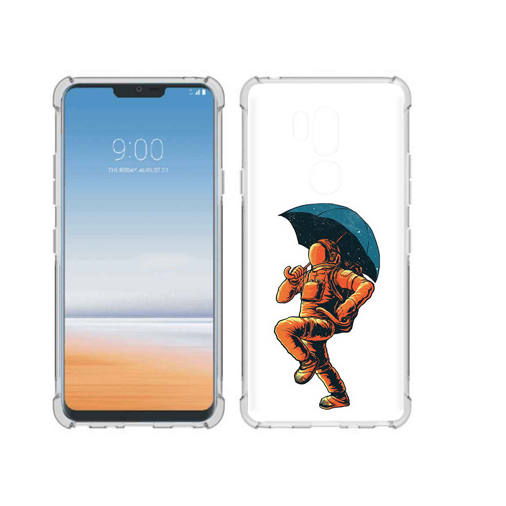 

Чехол MyPads Tocco для LG G7 ThinQ шагающий космонавт с зонтом, Прозрачный, Tocco