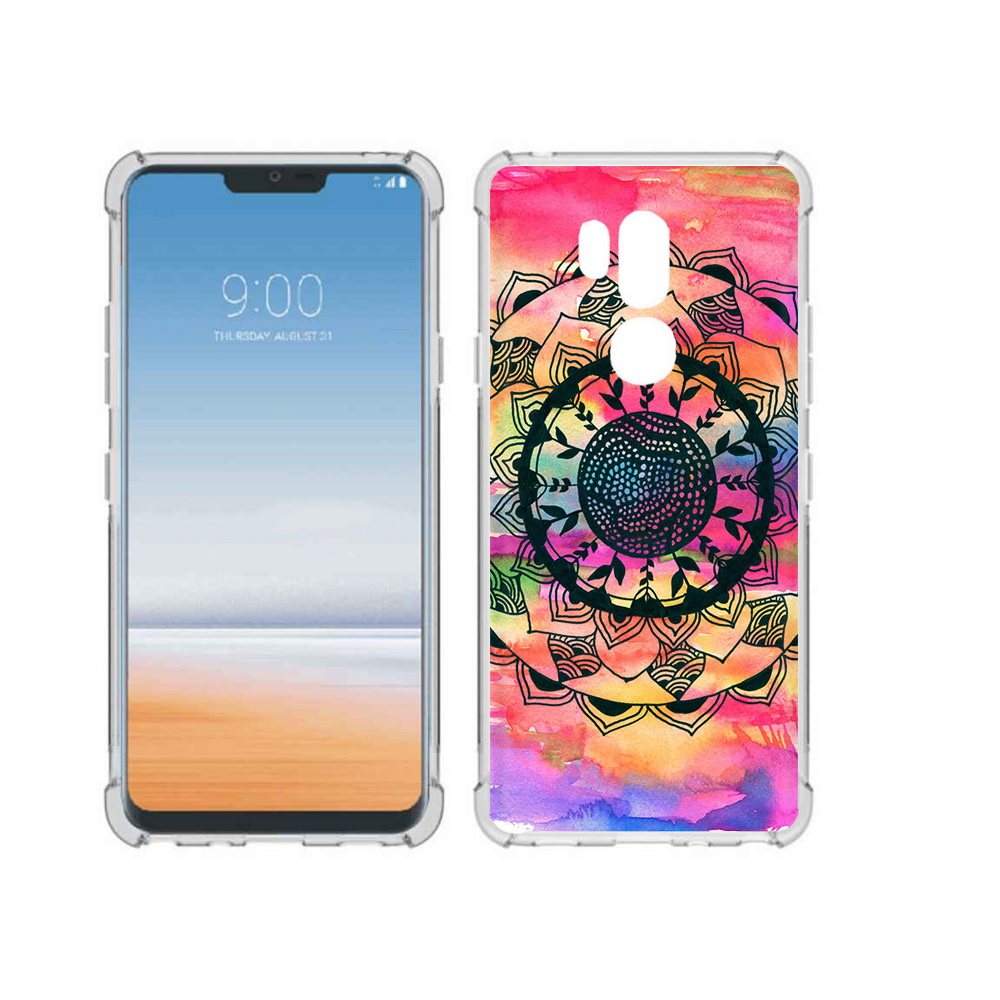 

Чехол MyPads Tocco для LG G7 ThinQ яркая абстракция круглый цветок, Прозрачный, Tocco