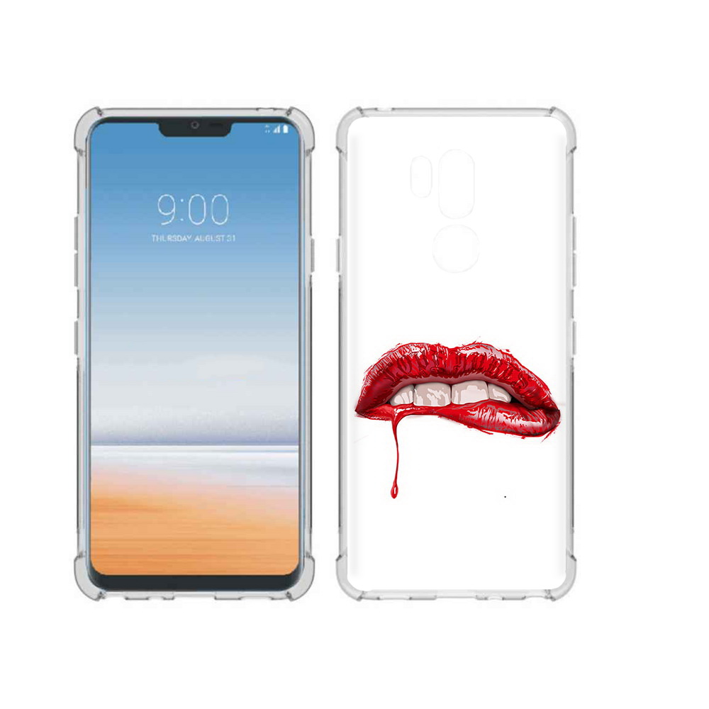 

Чехол MyPads Tocco для LG G7 ThinQ яркие красные губы, Прозрачный, Tocco