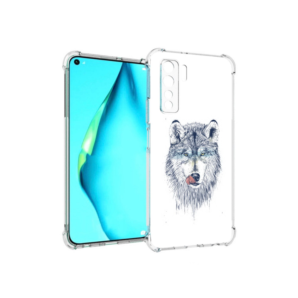 

Чехол MyPads Tocco для Huawei Nova 7 SE голодгый волк, Прозрачный, Tocco