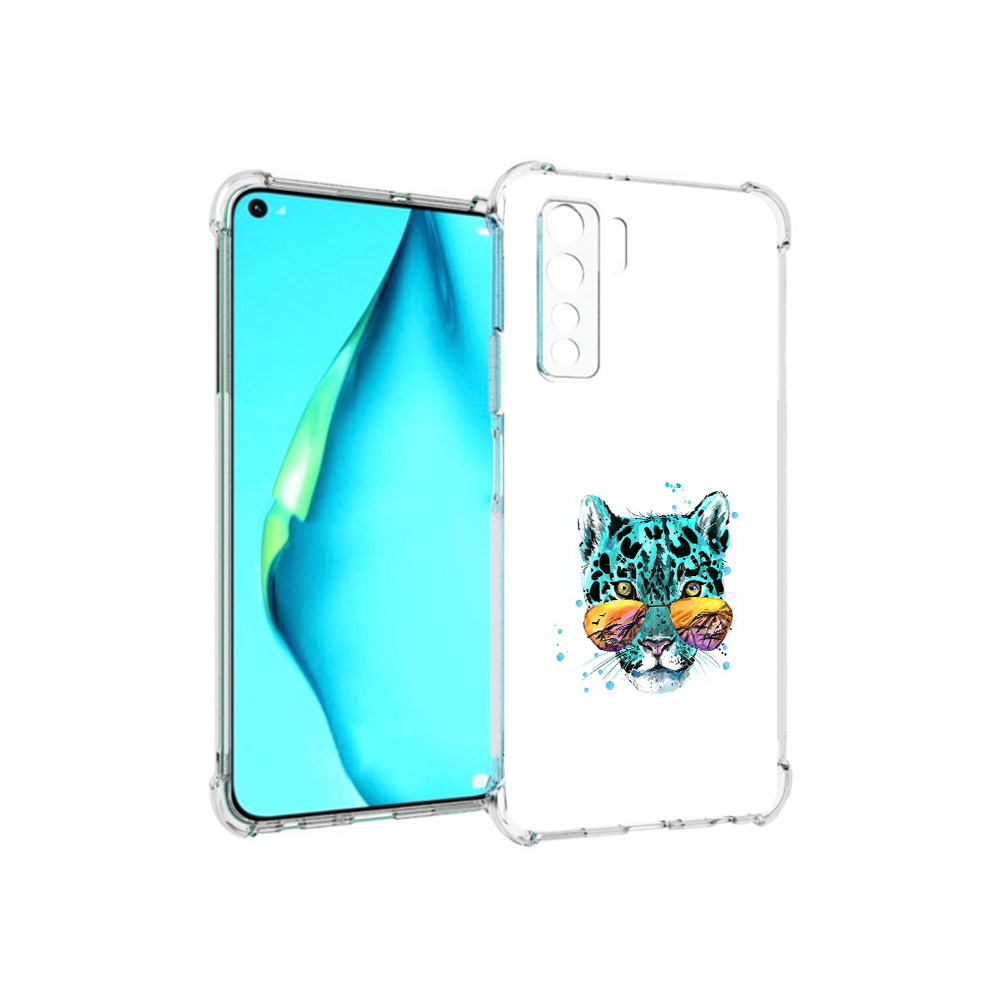 

Чехол MyPads Tocco для Huawei Nova 7 SE голубой лео, Прозрачный, Tocco