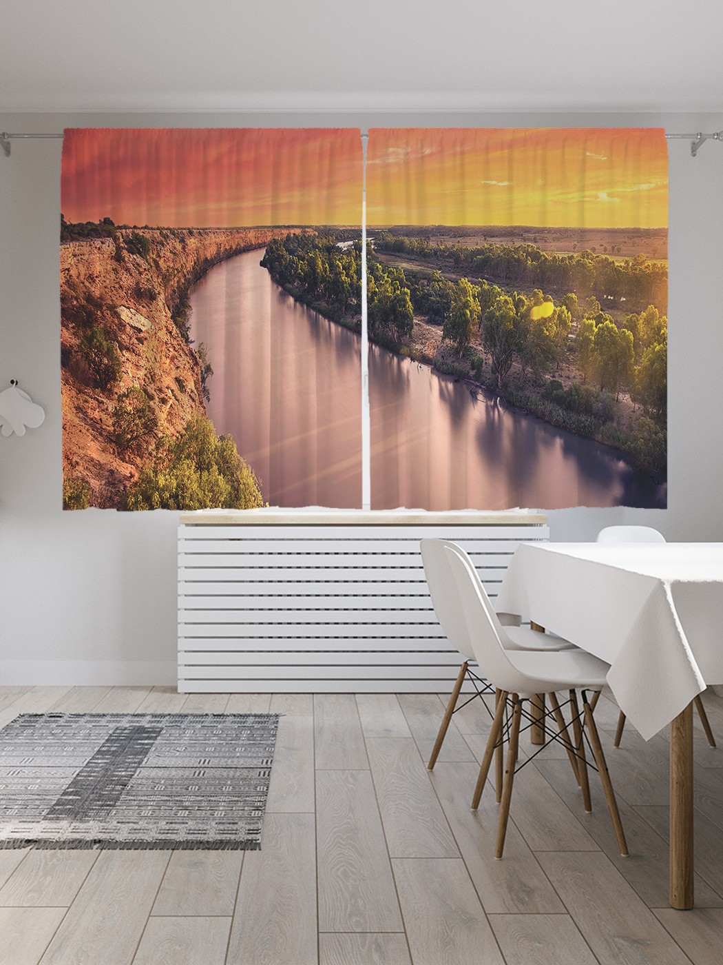 

Шторы с фотопечатью JoyArty "Широкая река" из сатена, 290х180 см, Широкая река
