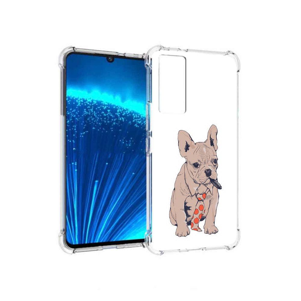 

Чехол MyPads Tocco для Vivo V21E бульдог с сигарой (PT226954.394.250), Прозрачный, Tocco