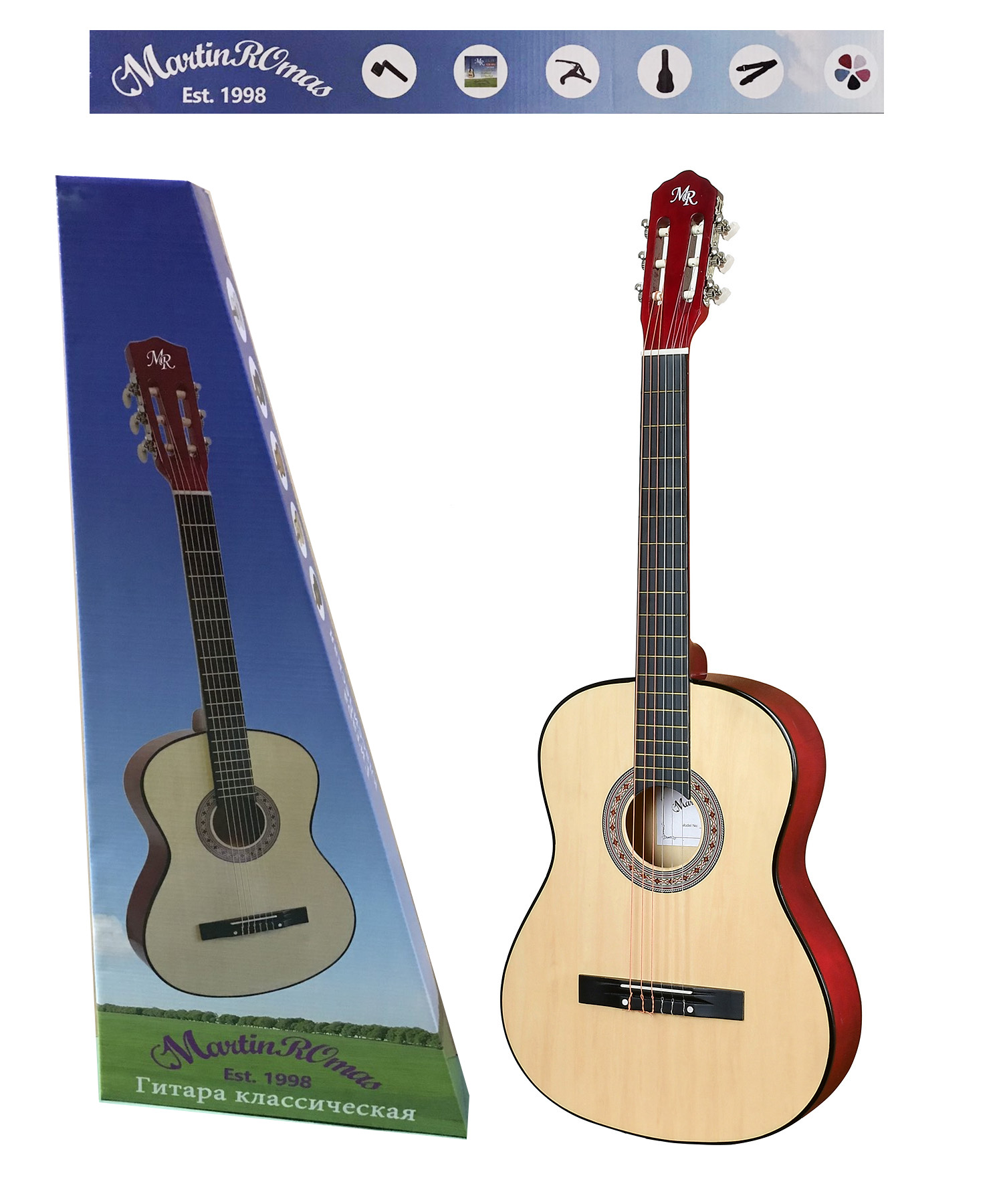 Классическая гитара с аксессуарами (набор) MARTIN ROMAS PACK JR-340N