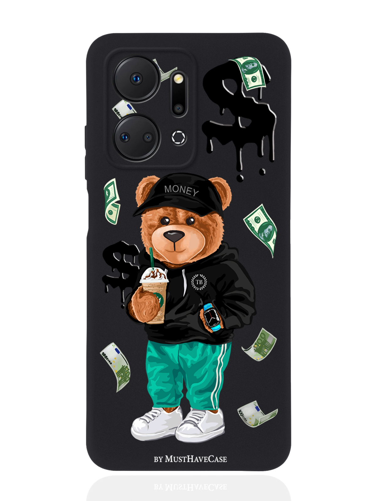 

Чехол MustHaveCase для Honor X7a Мишка Тони черный, Черный;зеленый;коричневый