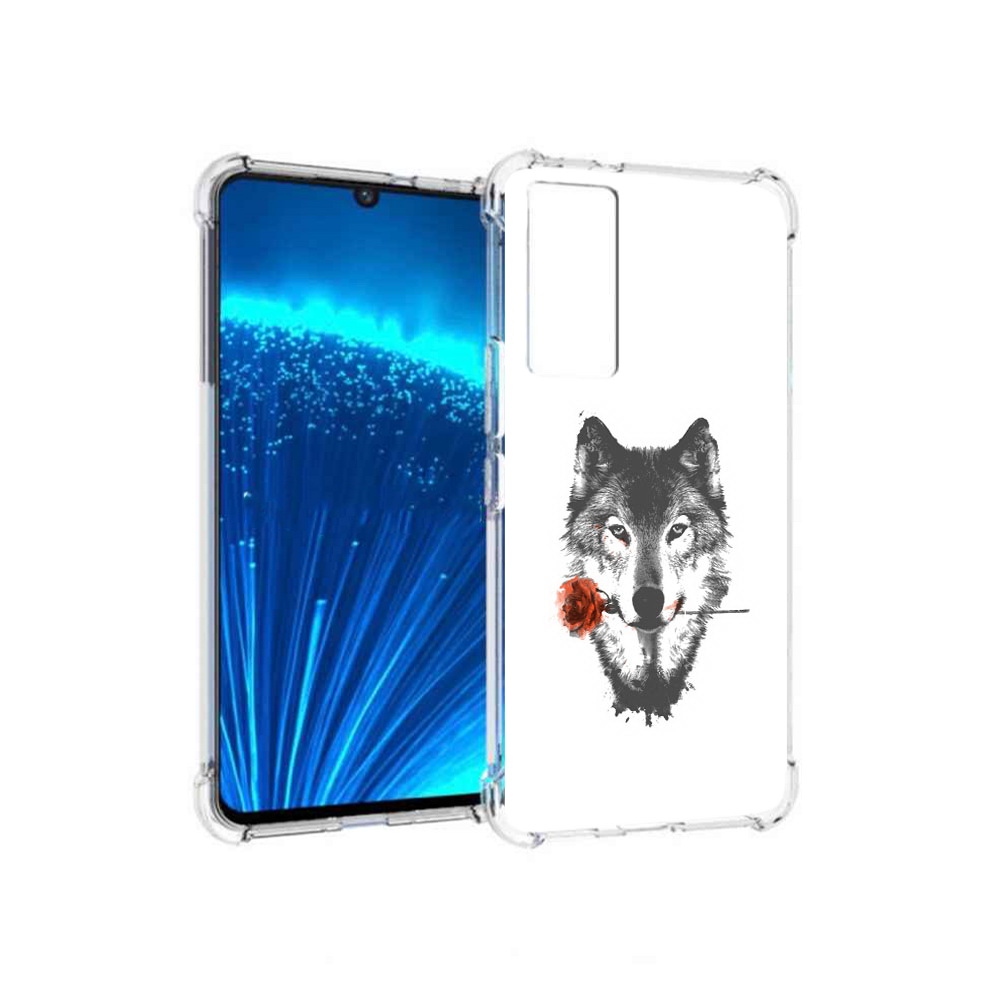 

Чехол MyPads Tocco для Vivo V21E волк с розой (PT226954.394.270), Прозрачный, Tocco