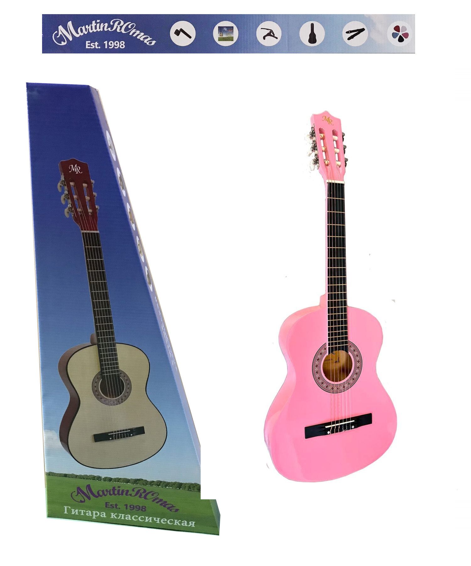 Классическая гитара с аксессуарами (набор) MARTIN ROMAS PACK JR-360 PK