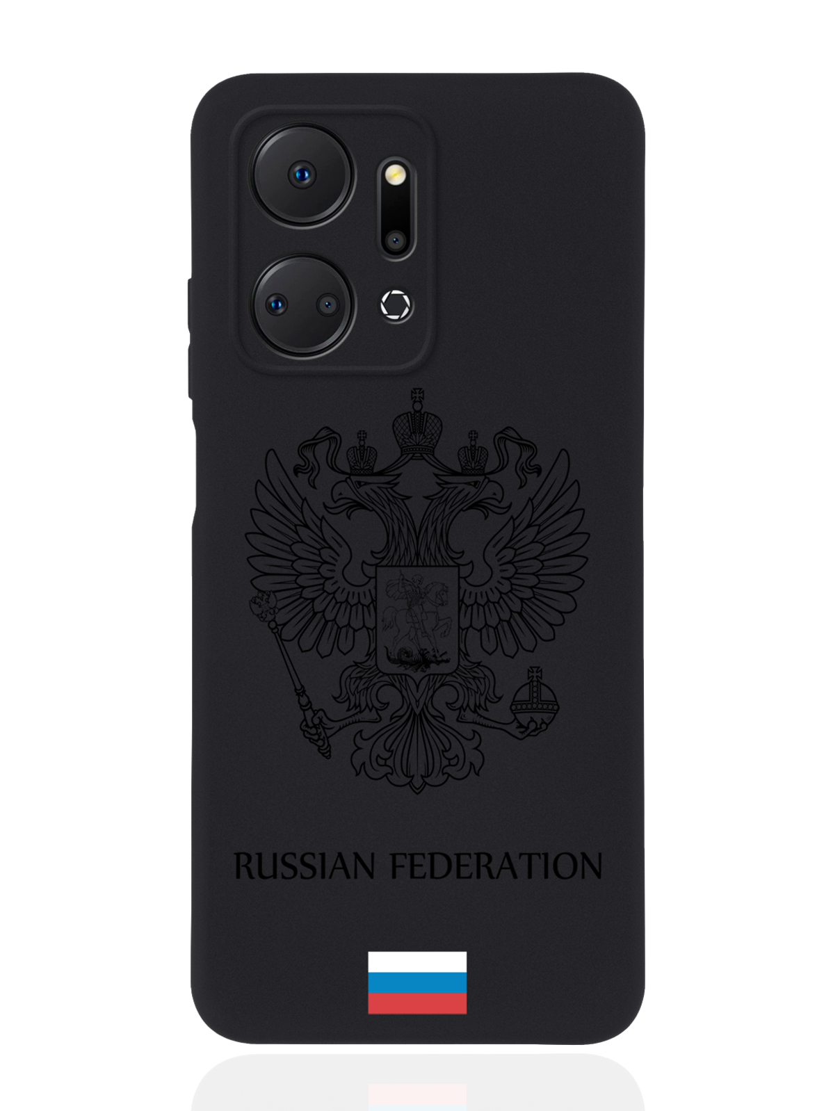 фото Чехол musthavecase для honor x7a черный лаковый герб россия черный