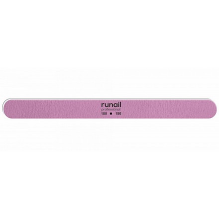

Пилка для искусственных ногтей ruNail , розовая, закругленная, 180/180